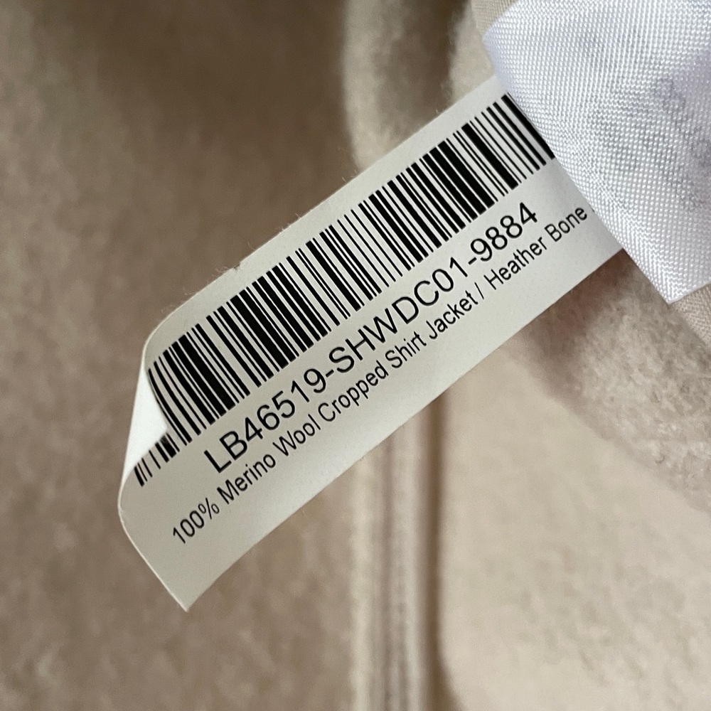 Quince Merino Wool Cropped Shirt Jacket In Heather Bone Size Large - Picture 8 of 10